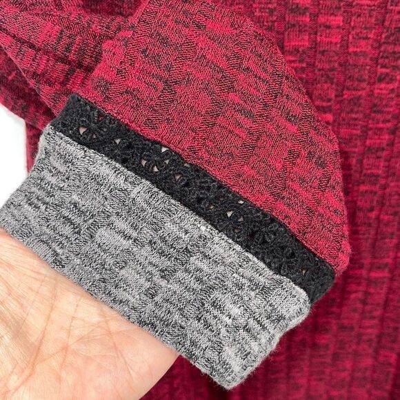 Signature by Robbie Bee Women's Cowl Neck Sweater Dress Red Black Size‎ PM - Picture 4 of 11